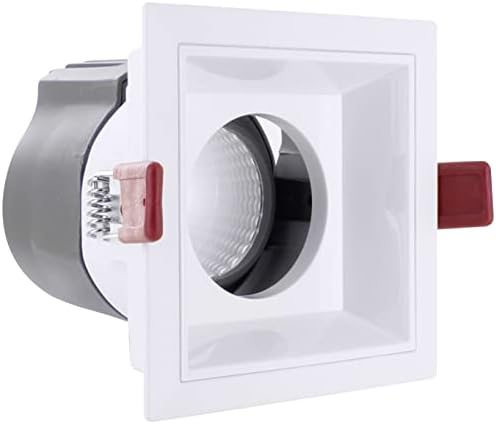 Square LED Recessed Lighting 3 Inch 12W - Slim Recessed Ceiling Lights with Driver - Free Extra Color Trim - Modern Canless LED Downlight Pack of 6 PCS 3000 Kevin Warm White