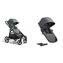 Baby Jogger City Select 2 Single-to-Double Modular Stroller, Flint Sage & Second Seat Kit for City Select 2 Stroller, Radiant Slate