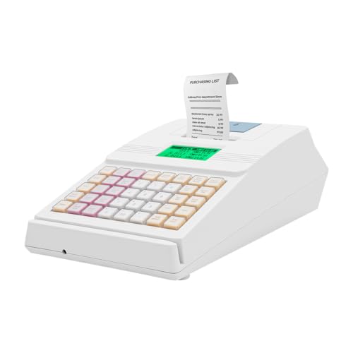 Electronic Cash Register, Menu Based Control System Cash Register with Printer, 40 Keys Electronic Cash Register for Supermarkets, Wholesale Markets, Convenience Stores