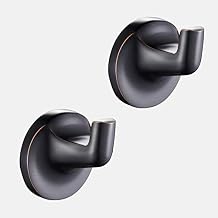 POKIM 2 Pack Oil Rubbed Bronze Towel Hook for Bathroom Modern ORB Towel Robe Hooks Wall Mounted Heavy Duty