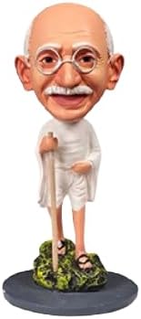 Mahatma Gandhi Bobblehead Table Top Figurine, 13 cm Tall, Perfect for Desk, Home, Office and car,for 15+ Years Age.