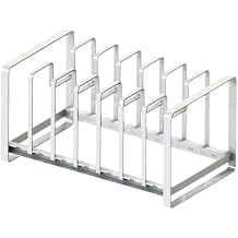 YAMAZAKI Home Tower Under Sink Pot Lids And Frying Pan Storage Kitchen Drawer Organizer Rack - Steel