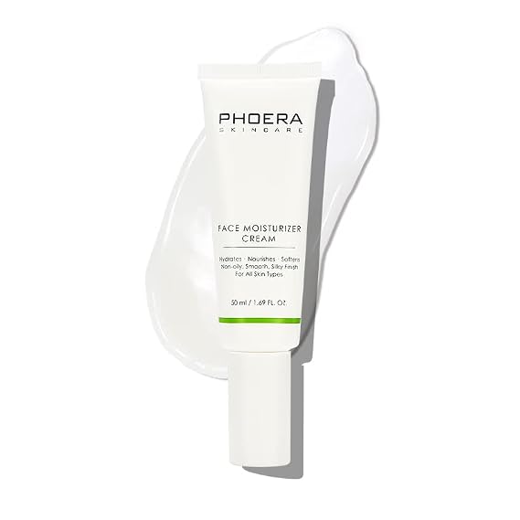 Phoera Face Moisturizer Cream Hydrates, Nourishes, Softens Skin Silky Finish For All Skin Types Use in the Monring or at Night Shea Butter, Hyaluronic Acid Easy to absorb Non-Greasy Finish
