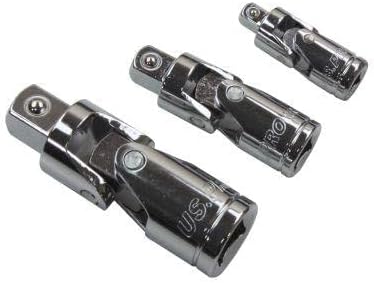 US PRO Tools 3 Piece Universal Joint Socket Adapter Bendy Knuckles Set 1/2" 1/4" 3/8 4203