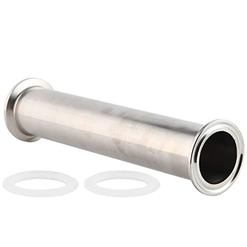 Stainless Tri Clamp Tube, 1.5 Tube OD, 6 Length Sanitary Spool Tube Seamless Round Tubing with 1.5 inch Tri Clamp 50.5mm Ferrule OD