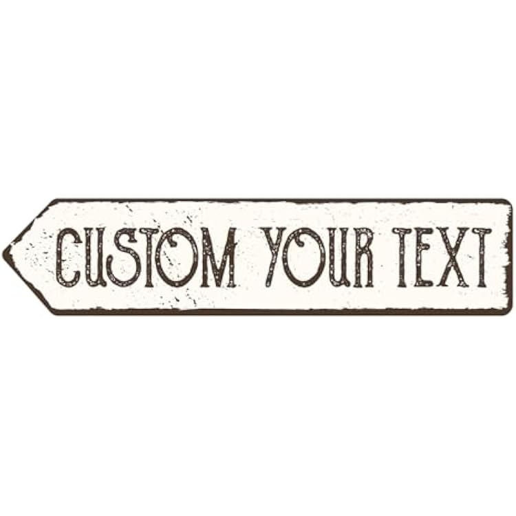 Custom Left Arrow Sign Rustic, Personalized Metal Outdoor Signs,Tin Plates for Outside House,Man Cave,Shop,Bar,Cafe Restaurant,Farmhouse,Aluminum Fade Reistant 15 x 3 inch