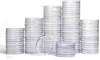 Hicarer 200 Pcs 25 mm Coin Capsules Clear Plastic Coin Holder | Round Coin Container Case, Dustproof Waterproof Protection, Coin Collection Supplies, Morgan Silver Dollar Collector Gift