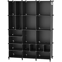 AWTATOS Cube Storage Closet Organizer Storage 12 Cube Shelves, Large and Small Cubes, DIY Portable Closet Clothes Storage Shelfs for Home, Bedroom, Black