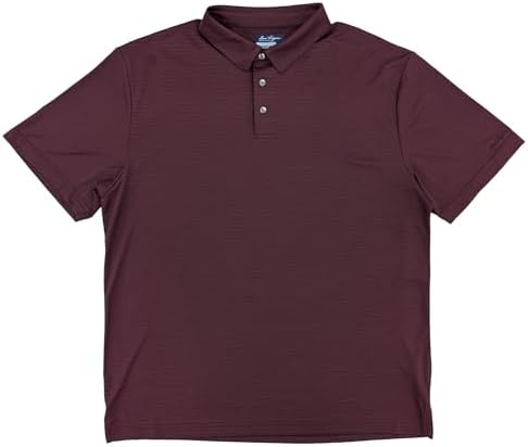 Ben Hogan Mens Burgundy Chevron Short Sleeve Performance Golf Polo Shirt