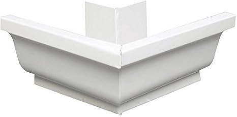 Gutter, Outside Steel Mitre, White, 4-In.