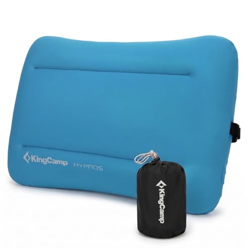KingCamp Inflatable Pillow for Camping, Large19.7 x 11.8 Camping Pillow, Ultra-Soft Camp Pillow with Washable Foam Cover for Home-Like Comfort, Hiking, Car, Beach, Travel