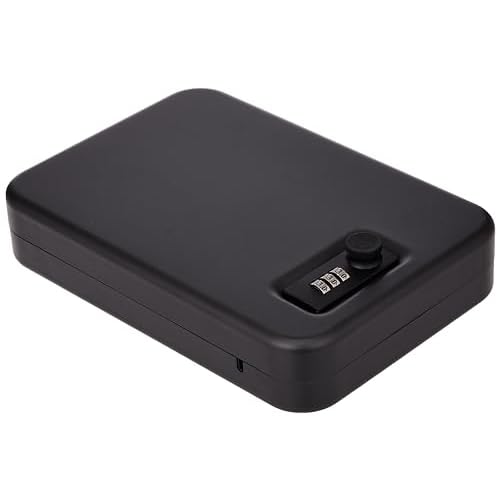 Bulldog Vaults Personal Safe with Steel Combination Lock and Security Cable, 9.7 x 6.5 x 1.8-Inch, Black