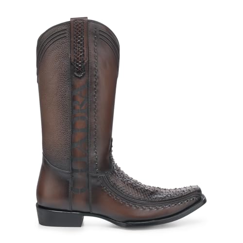 CUADRA Mens Western Boot in Python and Bovine Leather Black 1J3GPH