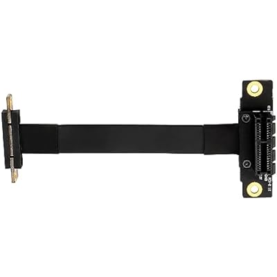 TECKEEN PCIE X1 Riser Cable Dual 90 Degree Right Angle PCIe 3.0 x1 to x1 Extension Cable 8Gbps PCI Express 1x Riser Card Ribbon Extender