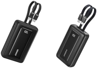 Anker Power Bank, 20,000mAh 30W Max Fast Portable Charger with Built-in USB-C and MFi Certified Lightning Cables with 45W Max Fast Charging, 20,000mAh Battery Pack, Dual Built-in USB-C Cables