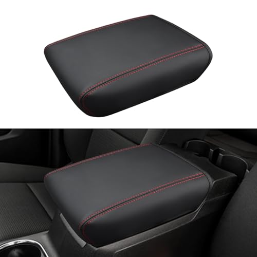 INTGET Center Console Cover for 2026 Chevy ColoradoGMC Canyon Accessories 2023 2024 2025 Trail BossTruckZR2AT4 Car Interior Leather Middle Armrest Arm Rest Lid Pad Red Stitches, 2023