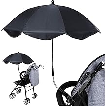 Baby Strollers Umbrella, Waterproof UV Protection Baby Pram Sun Umbrella Canopy Sun Rain Umbrella Parasol with Clip Clamp Strollers Accessories,Suitable for Beach Chairs, Baby Strollers (Black)