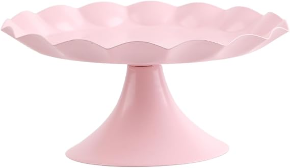 Tyenaza Cake Stand, Minimalist Stable Decorative Cake Tray Holder for Cupcake Dessert Fruit Pink, For Party, Holiday Party, Weddings, Birthday (Iron art)