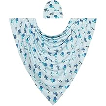 Posh Peanut Baby Swaddle Blanket & Beanie - Matching Newborn Swaddle Set, Doubles As Receiving Blanket or Nursing Cover (Construction Cars)