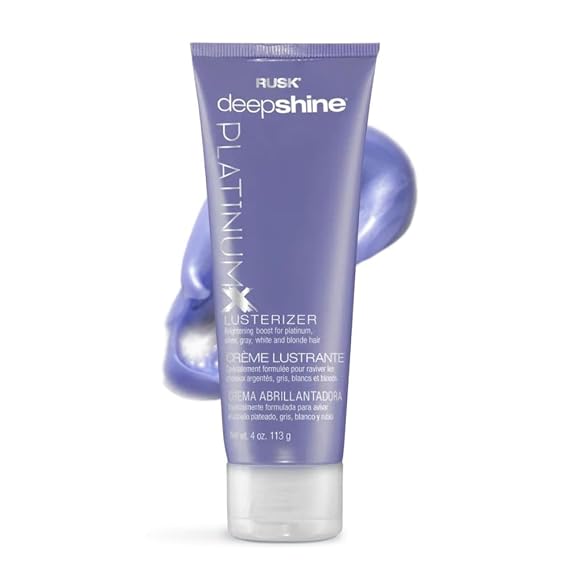 RUSK Deepshine PlatinumX Violet Lusterizer & Anti-Brass Styling Cream, 4 oz