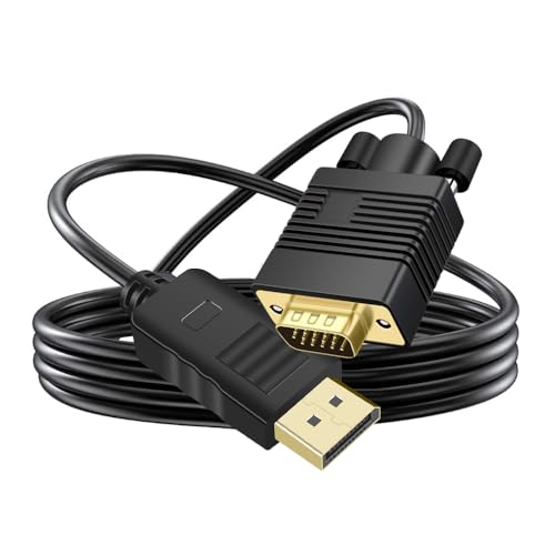 Displayport to VGA Cable, DisplayPort to VGA Adapter DP to VGA Cable Male to Male Gold-Plated for Computer, Laptop, PC, Monitor, TV, Projector3ft