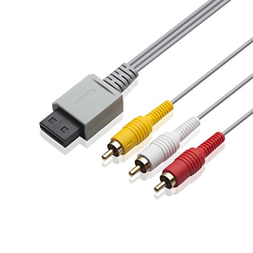 AV Cable for Wii Wii U, TENINYU 6FT Composite 3 RCA Gold-Plated Cable Cord Wire Main 480P Compatible WiiWii U TV HDTV Display