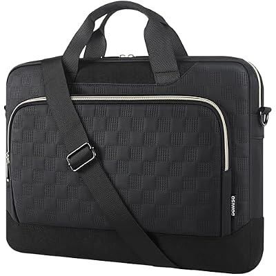 DOMISO 17-17.3 inch Laptop Sleeve Business Briefcase 17 inch Laptop Bag Waterproof Laptop Case for Men Women Business Office Work Computer Case 17 inch Messenger Shoulder Bag,Black