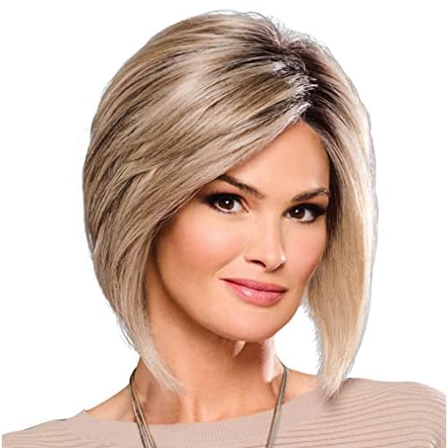 Raquel Welch Boudoir Glam Chin-Length Bob Wig, 100% Hand Tied by Hairuwear, Petite-Average Cap, RL1422 Pale Gold Wheat