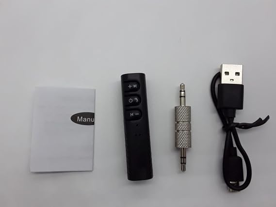 Bluetooth Araç Kiti Hands Free Müzik Alıcısı Ses Adaptörü AUX Siyah
