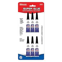 BAZIC Products Super Glue, 3g Tubes, Permanent Adhesive, 6-Count