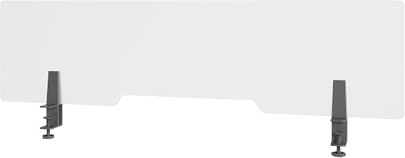 Vari Acrylic Privacy Panel for Desk 48 Inch Frosted Acrylic Desk Divider, Clamp-On Office Privacy Screen, No-Tool Installation, Workspace Partition for Desks & Tables