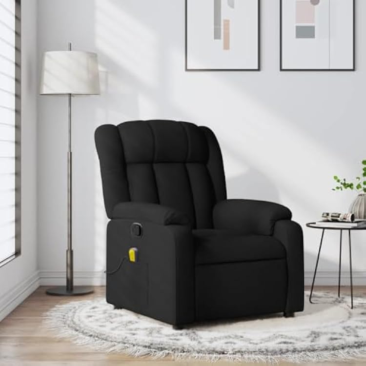 Massage Recliner Chair,TV Chair,Accent Chair,Gaming Chair,Armchair,Office Chair,Leisure Chair,Upholstered Chair,for Living Room,Bedroom,Balcony, Black Fabric