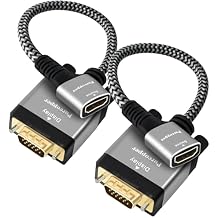 Active HDMI to VGA Adapter 2 Pack, Uni-Directional HDMI Female (Source) to VGA Male (Screen) Converter Connector, Nylon Braided, Aluminum Shells for Monitor, PC, Raspberry Pi, Desktop, Projector, Roku