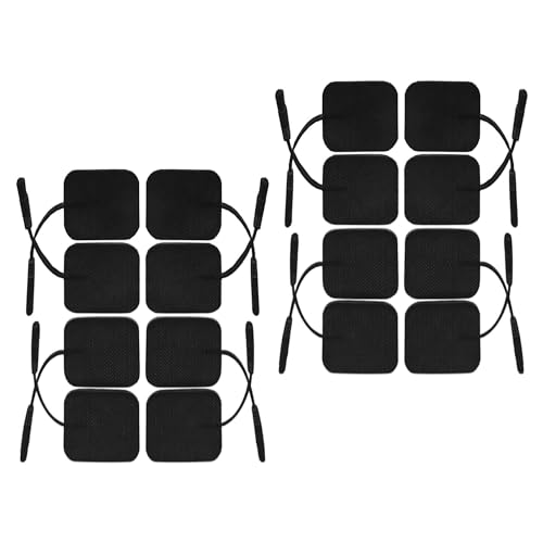 iStim Super Soft 2x2 TENS Unit Electrodes for TENS Massage EMS UnitMuscle Stimulator - 100% Japanese Gel - 16 Pieces Reusable Electrode Pads 2x2- 16 Pieces - Black