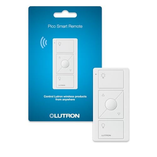 Lutron Pico Remote for Caseta Smart Dimmer Switch, 3-Button Control with RaiseLower and Preset Lighting Level, For Table Top or Wallmount Use, PJ2-3BRL-WH-L01R, White
