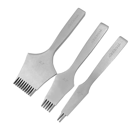 Professional Leather Craft French Angled Chisel Leather Craft Tools Hole Punches Lacing Stitching Perforate(2.7/3.0/3.38/3.85mm) (French Chisel 2.7mm)