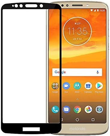 Microcase Motorola Moto E5 Tam Kaplayan Çerçeveli Tempered Ekran Koruyucu - Siyah