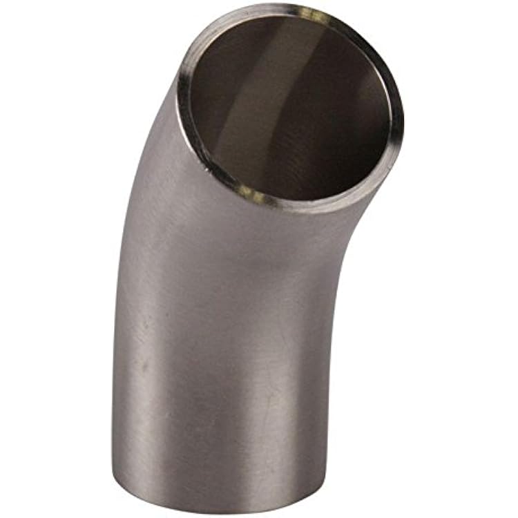45 Degree Elbow | Butt Weld 1 inch wTangent - Stainless Steel SS304  3A - Glacier Tanks - 2 Pack