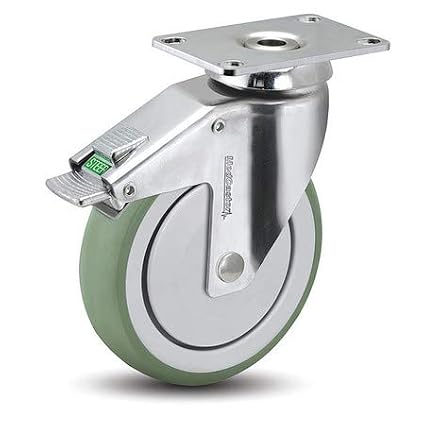 Plate Caster,Swivel,5" Wheel Dia.