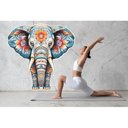 Floral Elephant Wall Decal - Colorful Kids & Nursery Wall Art Sticker 307 x 307