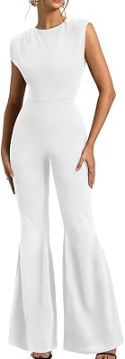 XXTAXN Womens Sexy Sleeveless Crew Neck Cocktail Curvy Dressy Wide Leg Jumpsuit