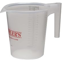 Gemplers 100% Virgin Polypropylene High Density Pitcher, 1 Quart Superb Durability and Chemical Resistance Measuring Cup in Ounce and Milliliter with Wide Tapered Pouring Spout and Open Handle