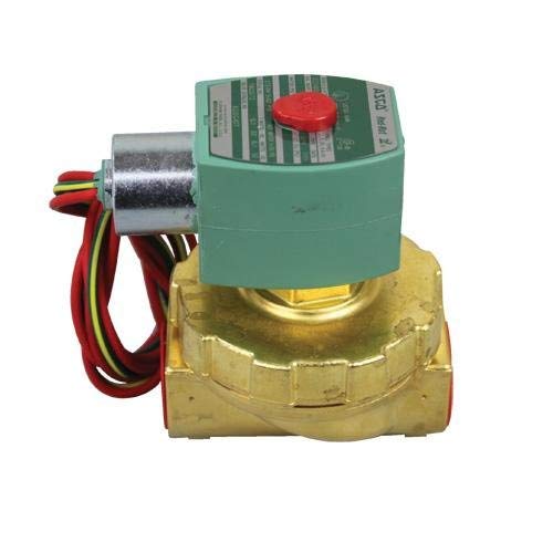 ASCO 8220G407 -2460 Brass Body Hot Water and Steam Pilot Operated Diaphragm and Piston Valve, 50 psi Maximum Steam Operating Pressure, 34 Pipe Size, 2-Way Normally Closed, EPDMPTFE Sealing, 34 Orifice, 8.8 Cv Flow, 24V60 Hz