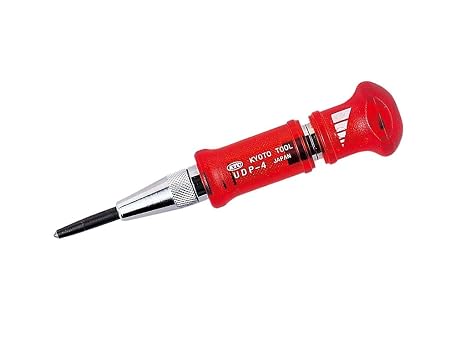 KTC Auto Punch - Auto Metal Hole Punch - Red, Silver - High Carbon Steel - Plastic/Rubber Handle - Industrial Modern Style