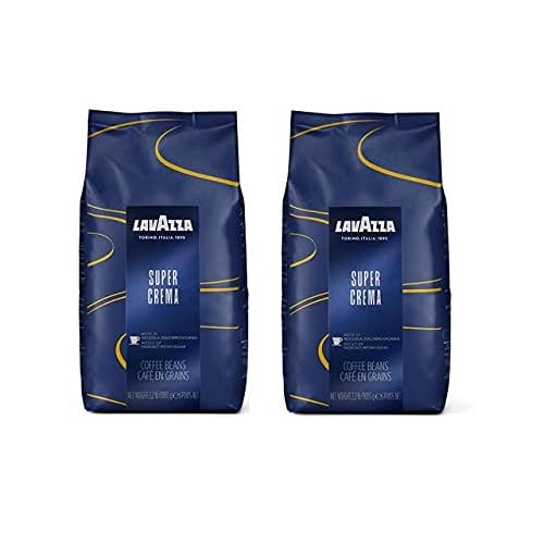 Lavazza Super Crema Espresso medium roast Whole Bean Coffee, 2.2-pound Bag 2-pack