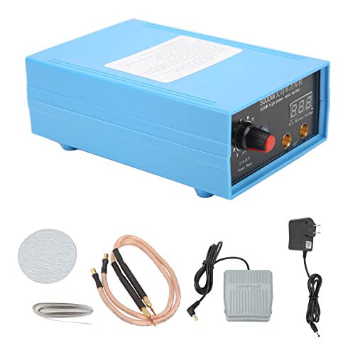 Handheld Copper Needle Spot Welder, 5000W, Digital Tube Display, Spot Weld, 26650, 32650 Batteries, Mobile Phone Battery Welding to with Premium Copper Needles, Open and