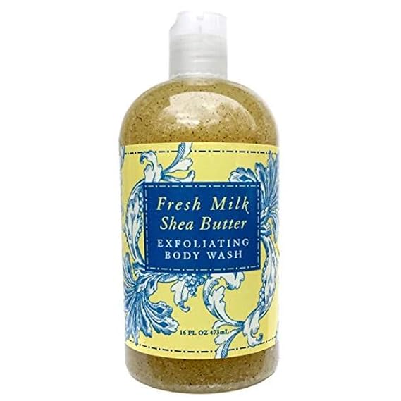 Greenwich Bay Trading Co. Exfoliating Lavender Chamomile Scented Body Wash - Luxury Spa Quality, Shea & Cocoa Butter Enriched - 16 Ounce (Lavender Chamomile)
