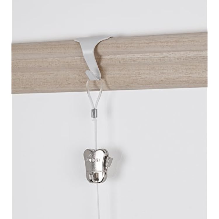 STAS Moulding Picture Hook White  perlon Cord with Loop 150 cm 59  Zipper Hook