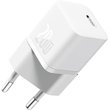 Baseus GaN5 Mini 20W USB-C Fast Charging Adapter, GaN5 Technology (76% more power), Smart Security, BCT Heat Control, Compact And Lightweight Design, Color: White