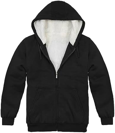 Collections Etc Ultra Soft Sherpa Lined Zip-Up Hooded Sweatshirt